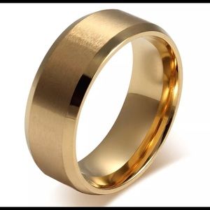 Mens gold ring wedding band